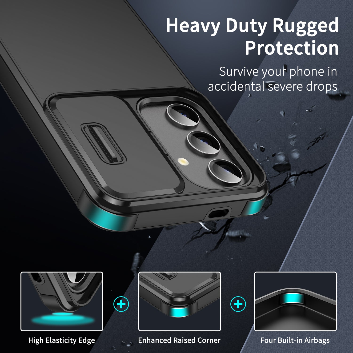 For Samsung Galaxy A55 5G Case PC+TPU Hybrid Phone Cover Slide Camera Protection For Samsung Galaxy A55 5G Case PC+TPU Hybrid Phone Cover Slide Camera Protection